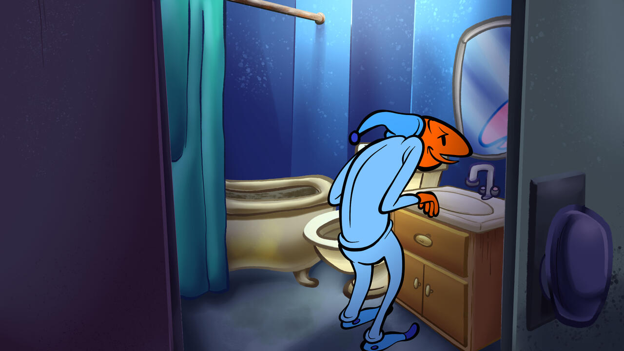 Clonopolis - Paranormal Paranoia (C204 Animation), BG Layout sketch by Uni M.